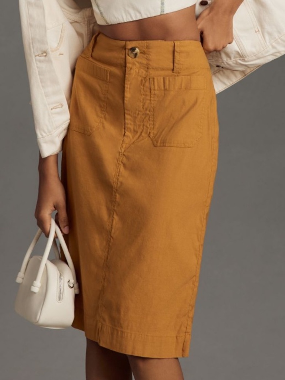 Anthropologie Bronze Collette High-Waist Pencil Skirt